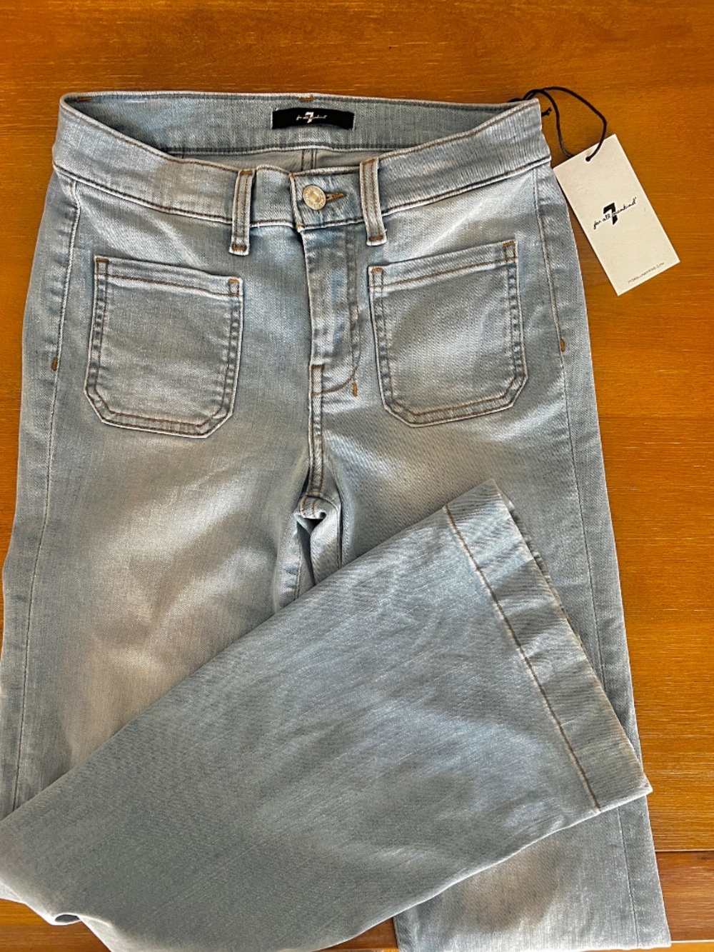 7 For All Mankind Dojo Tailorless Sirte Flare Leg Trouser Denim Jeans | Size 25 - Picture 5 of 7